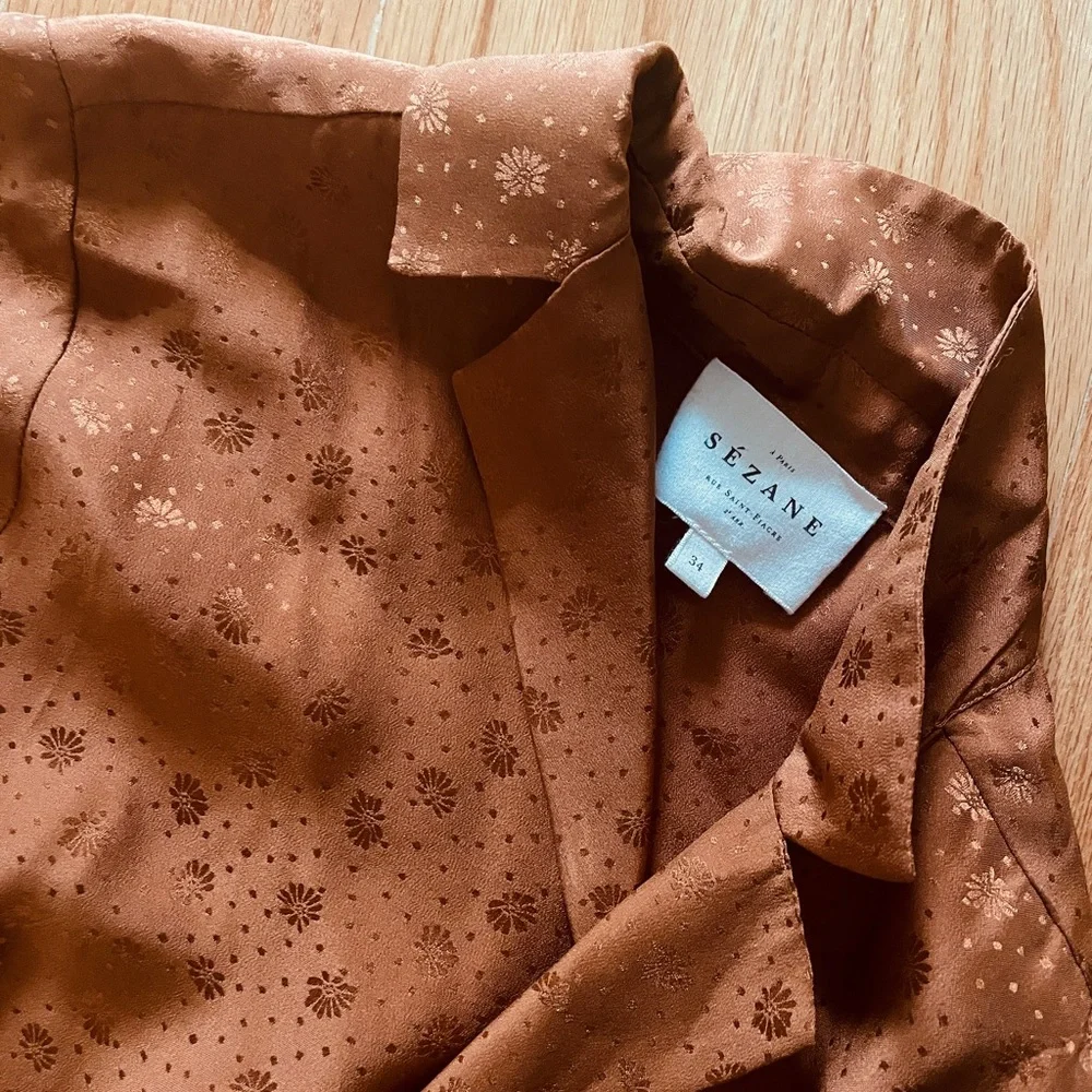 Sezane Florence Shirt in Bronze in Size 34 - Picture 2 of 2